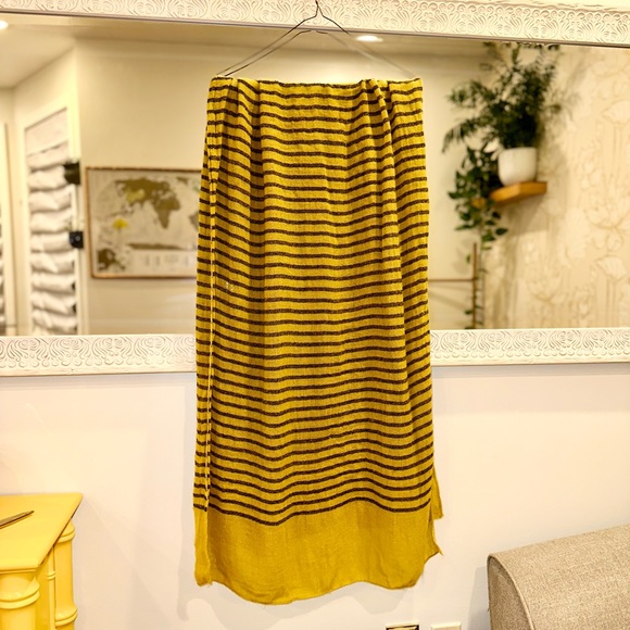 Urban Outfitters Super Soft Mustard Yellow Striped Scarf Shawl - Picture 2 of 5